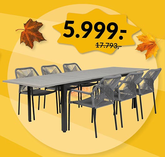 NYDALA NAOMI HAVEMØBELSÆT - EFTERÅRSSALG